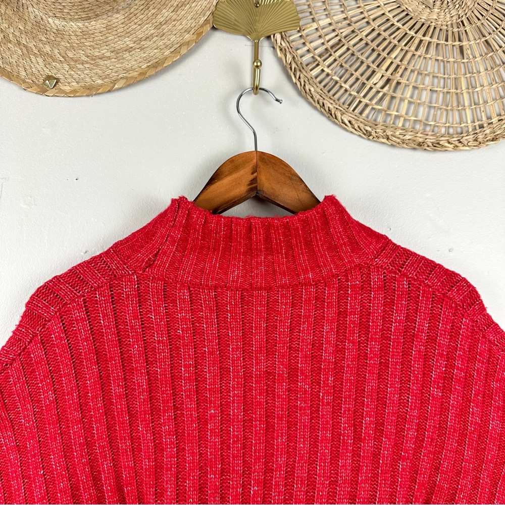 Time and Tru Red Plus Size Turtle Neck Knit Chunky Sweater - Picture 5 of 10